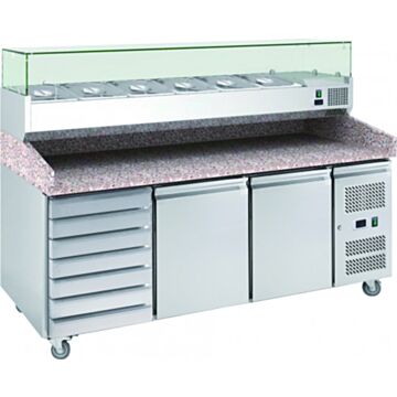 Chefsrange PP3D-PLUS 2 Door Pizza Prep Counter With Ambient draws
