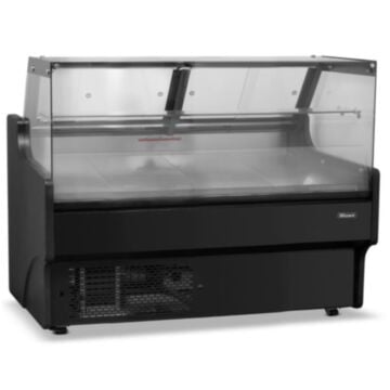 Blizzard BFG250BKV2 Flat Glass Black Serve Over Counter - 2580mm