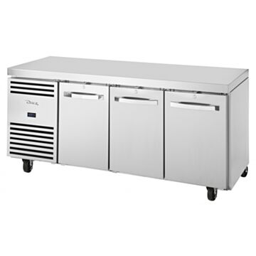 True TCF1/3-CL-SS-DL-DR-DR 3 Door 1/1 GN Counter Freezer.