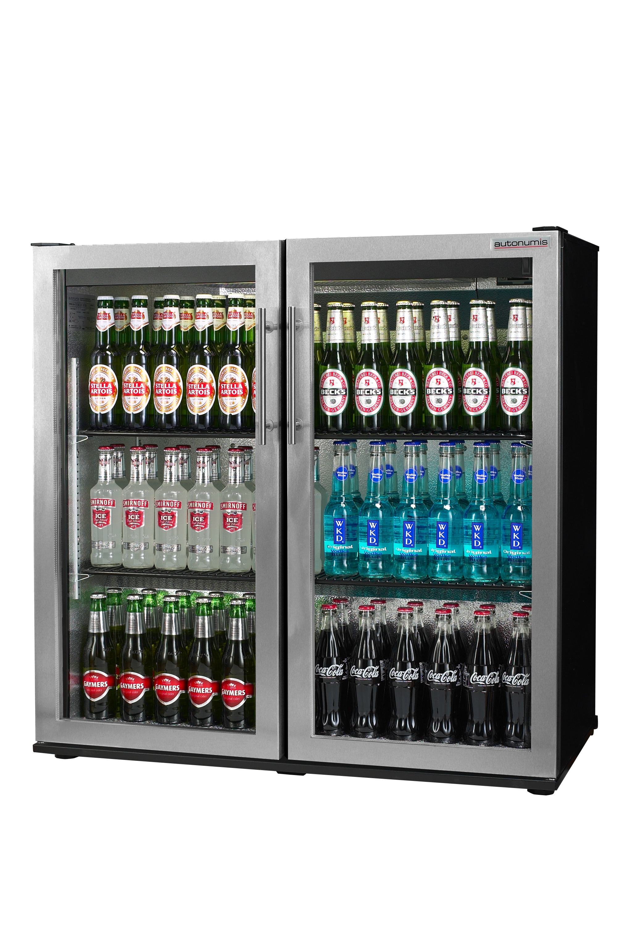 An image of Autonumis RQC00002 Maxi 2 Door Stainless Steel Bottle Cooler