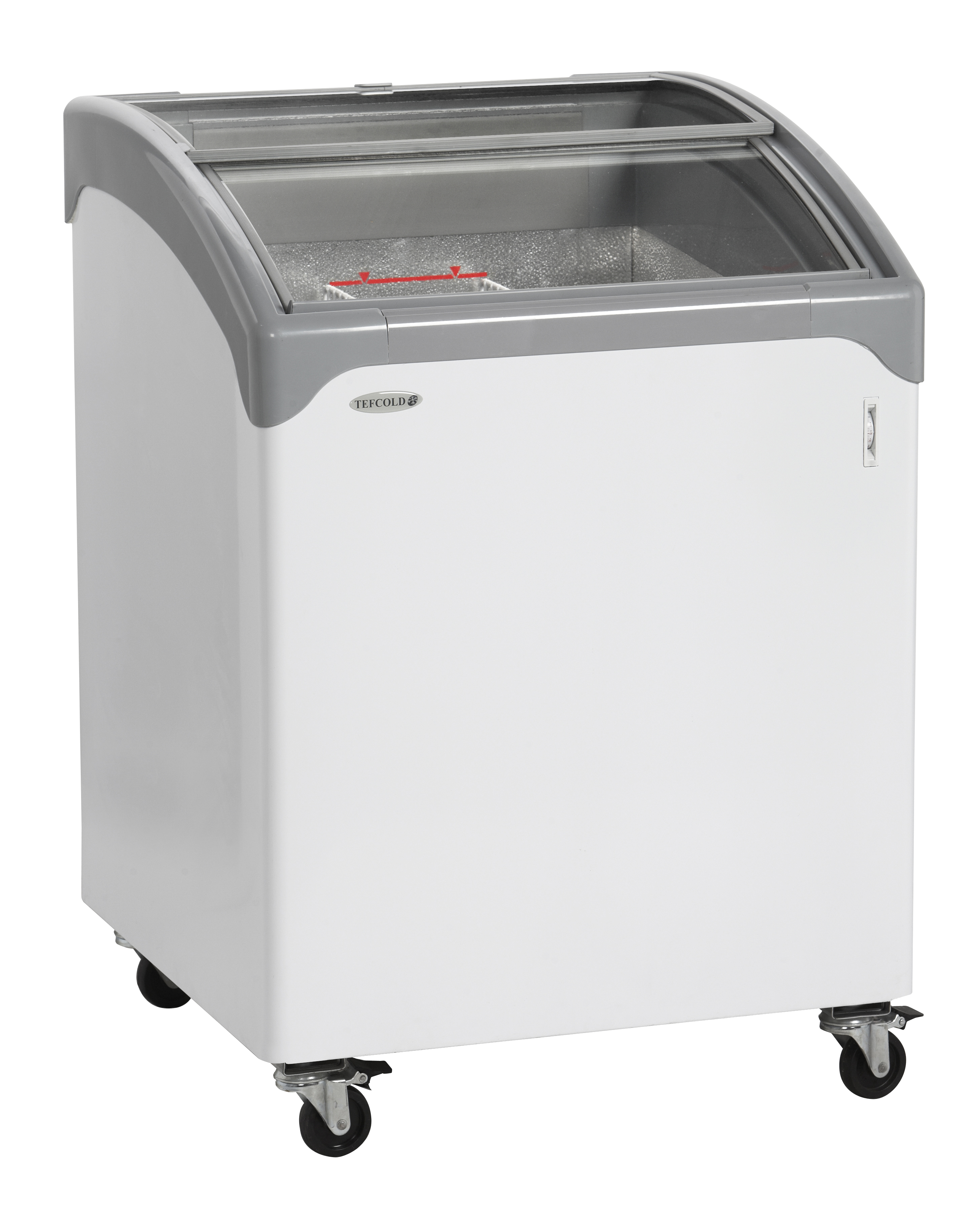 An image of Tefcold NIC100 Curved Glass Lid Chest Freezer