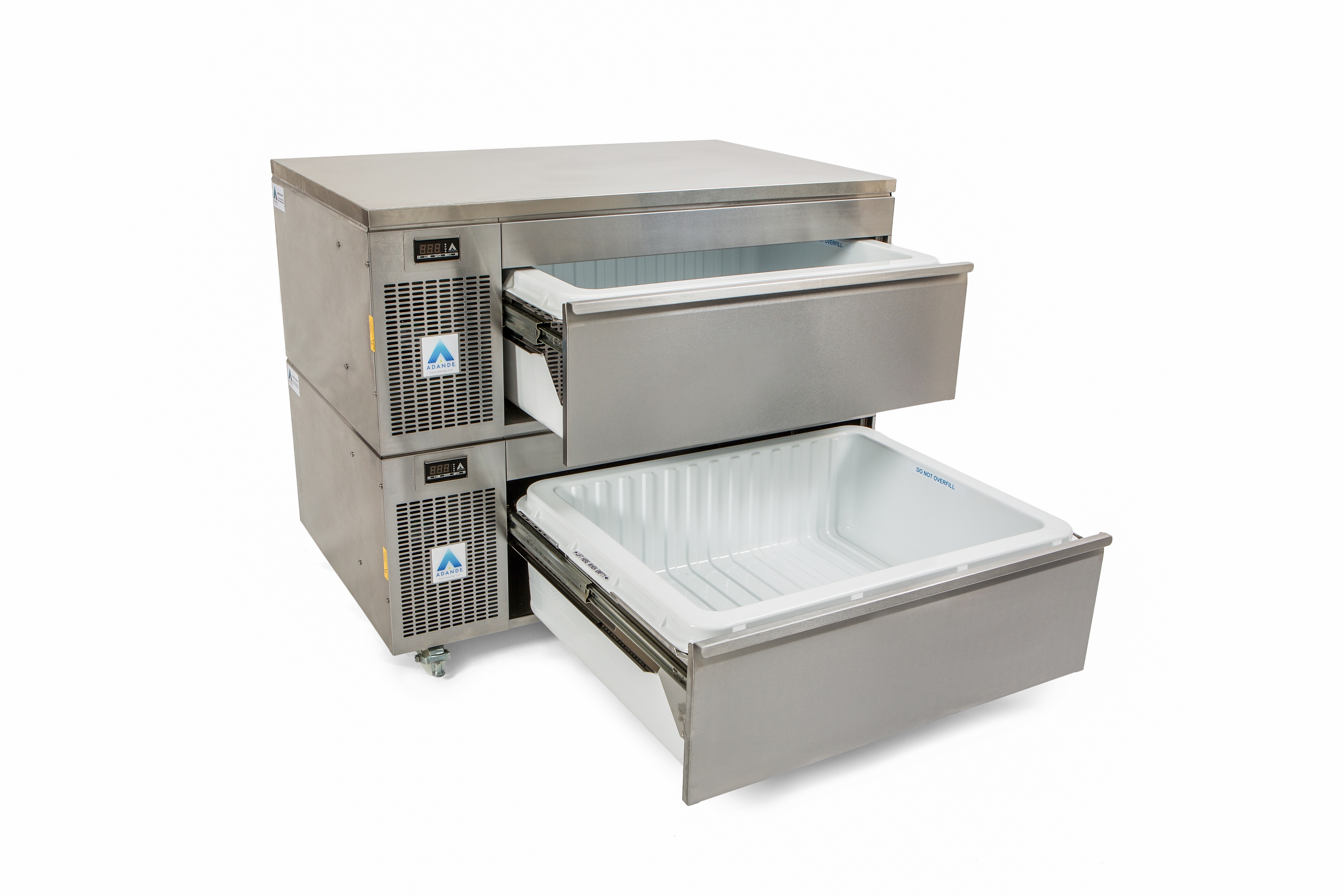 An image of Adande VCS2 Under Counter Double Drawer Unit with Blast Chiller-Small Castors