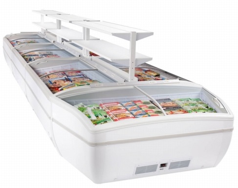 Arcaboa Panoramica Island Freezers with central shelves