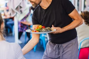 Man serving food