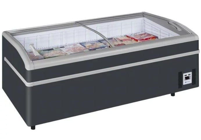 glass lid island freezer