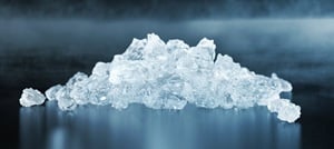 pile of flaked ice