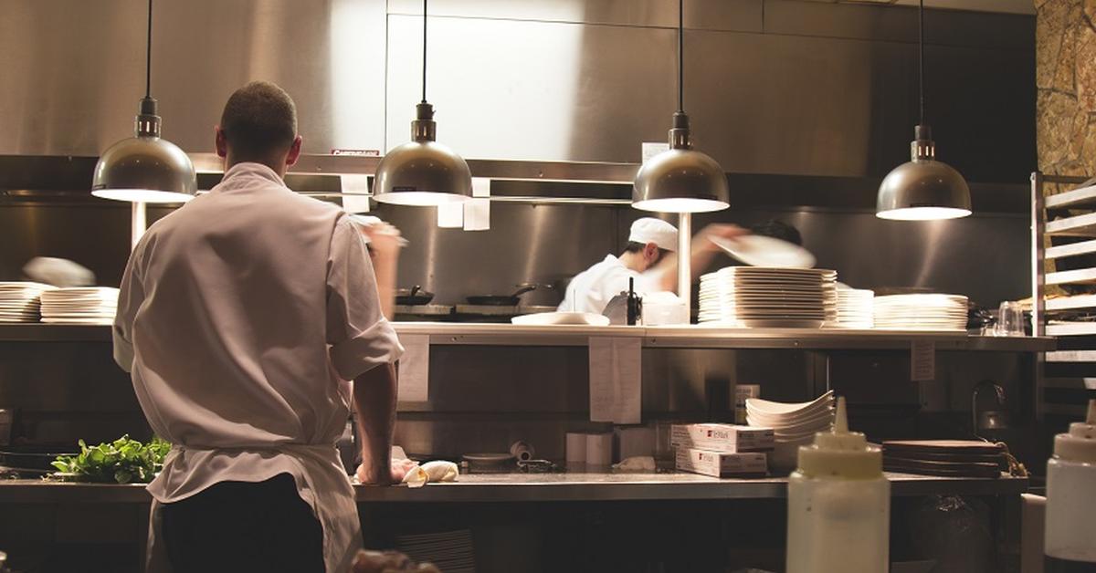chefs working in a commercial kitchen