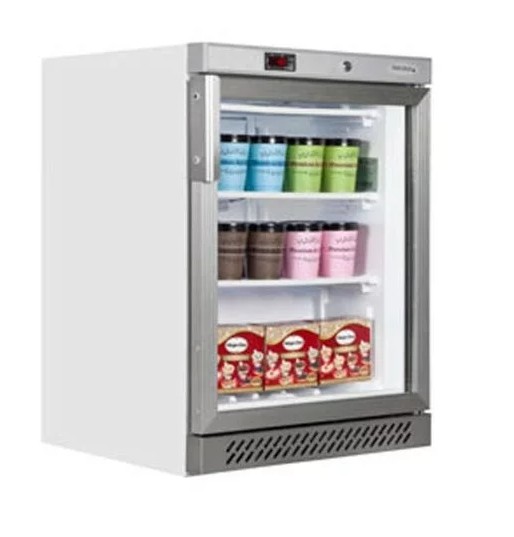 glass door undercounter freezer