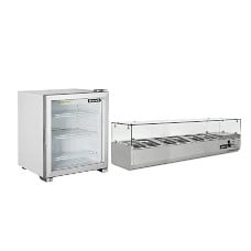 Blizzard countertop glass door fridge and gastronorm topping unit