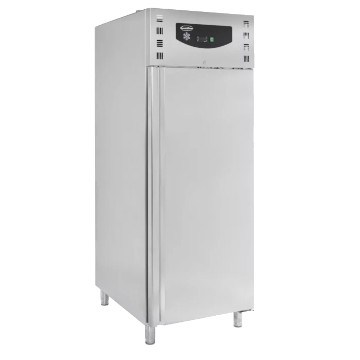 stainless steel upright fridge with solid door