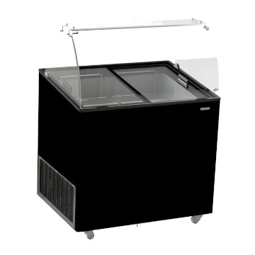 soft cooop ice cream display counter with black finish