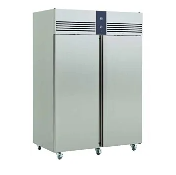 double solid door stainless steel catering fridge on castors