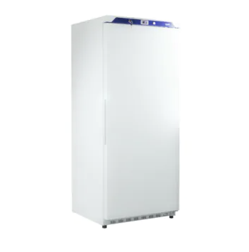 white upright cabinet fridge with single solid door
