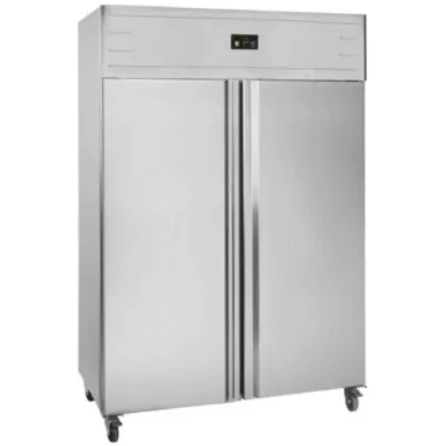 stainless steel double solid door storage freezer